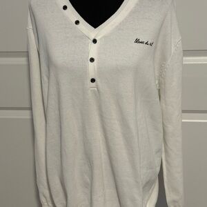 V-Neck White Sweater